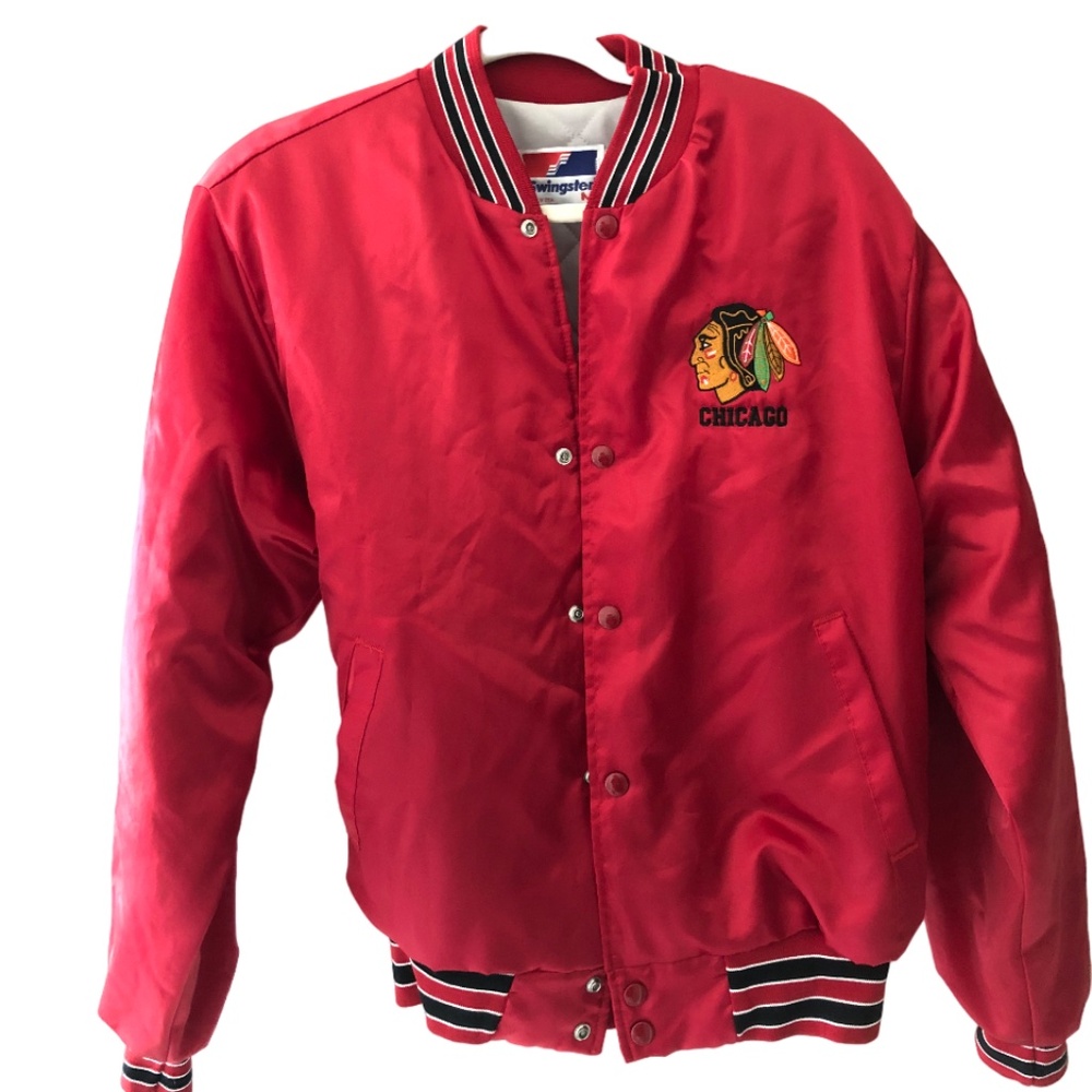 Vtg 90s Chicago Blackhawks Swingster Jacket Size M